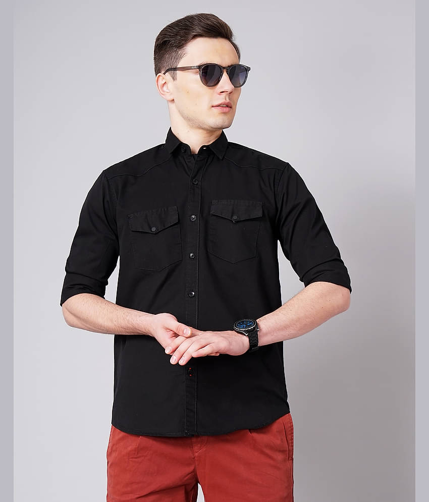 Paul Street - Black 100% Cotton Slim Fit Men's Casual Shirt ( Pack of 1 )