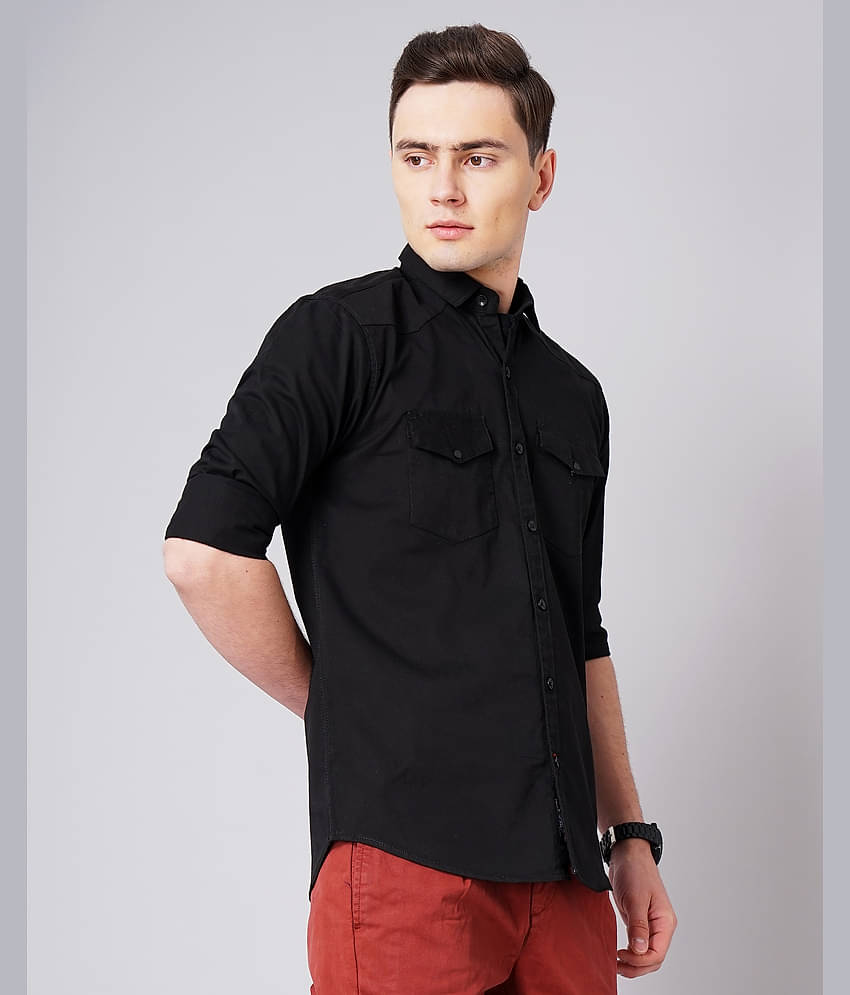 Paul Street - Black 100% Cotton Slim Fit Men's Casual Shirt ( Pack of 1 )