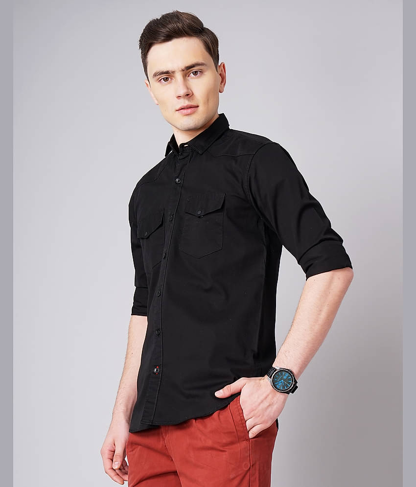 Paul Street - Black 100% Cotton Slim Fit Men's Casual Shirt ( Pack of 1 )