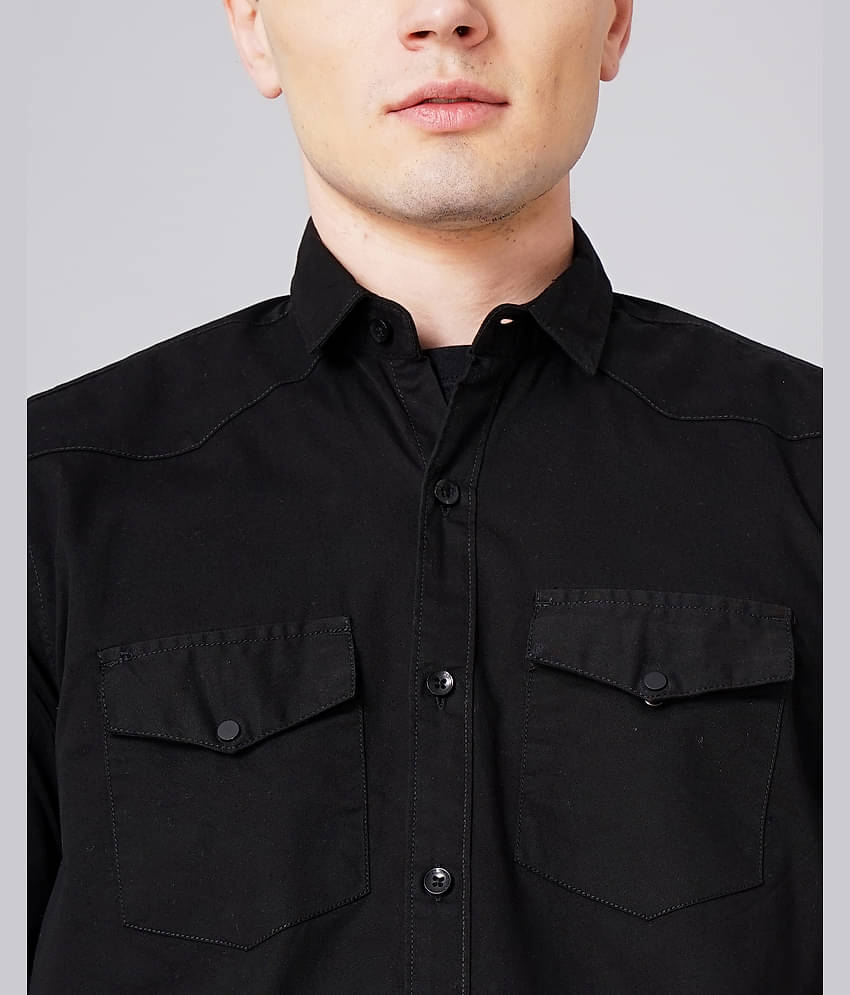 Paul Street - Black 100% Cotton Slim Fit Men's Casual Shirt ( Pack of 1 )