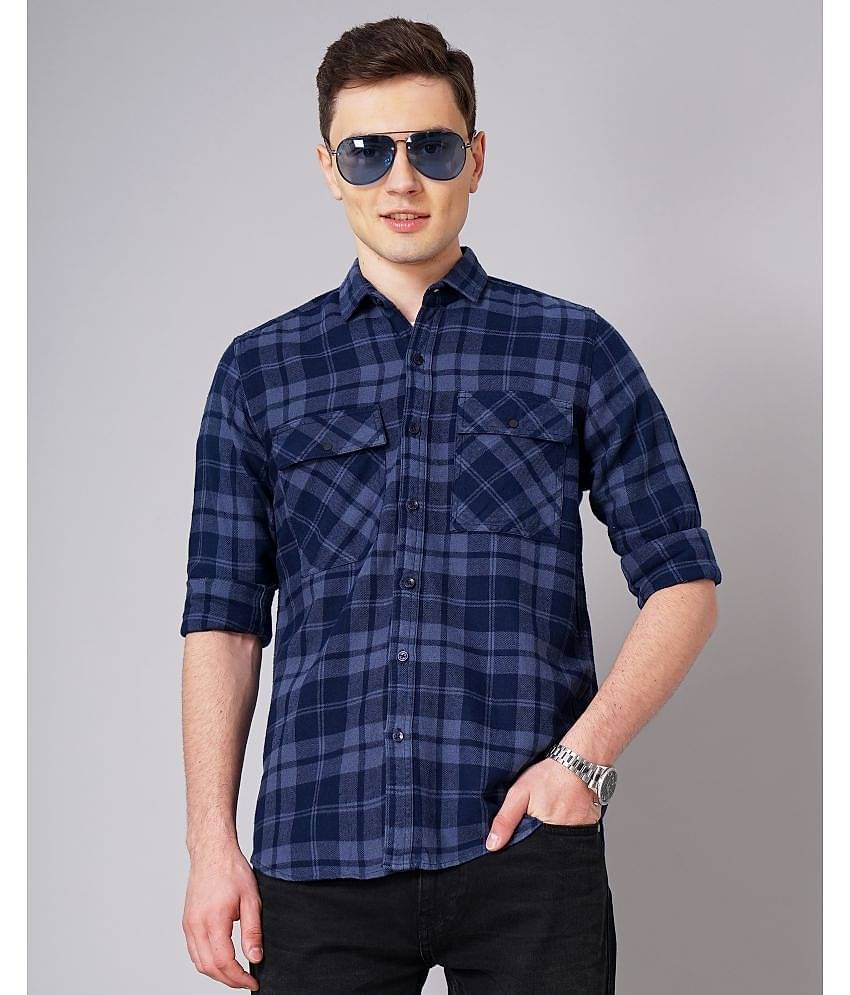 Paul Street - Blue 100% Cotton Slim Fit Men's Casual Shirt ( Pack of 1 )