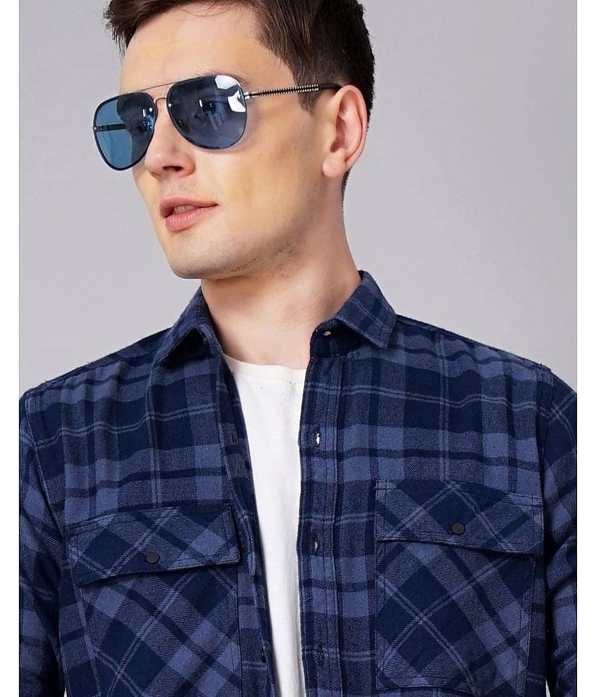 Paul Street - Blue 100% Cotton Slim Fit Men's Casual Shirt ( Pack of 1 )