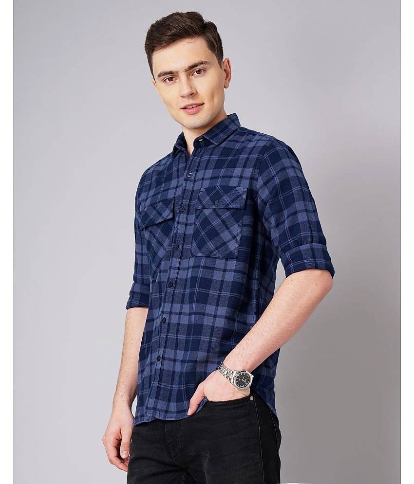 Paul Street - Blue 100% Cotton Slim Fit Men's Casual Shirt ( Pack of 1 )