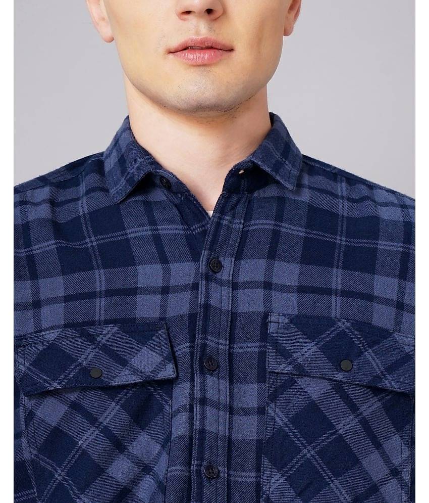 Paul Street - Blue 100% Cotton Slim Fit Men's Casual Shirt ( Pack of 1 )