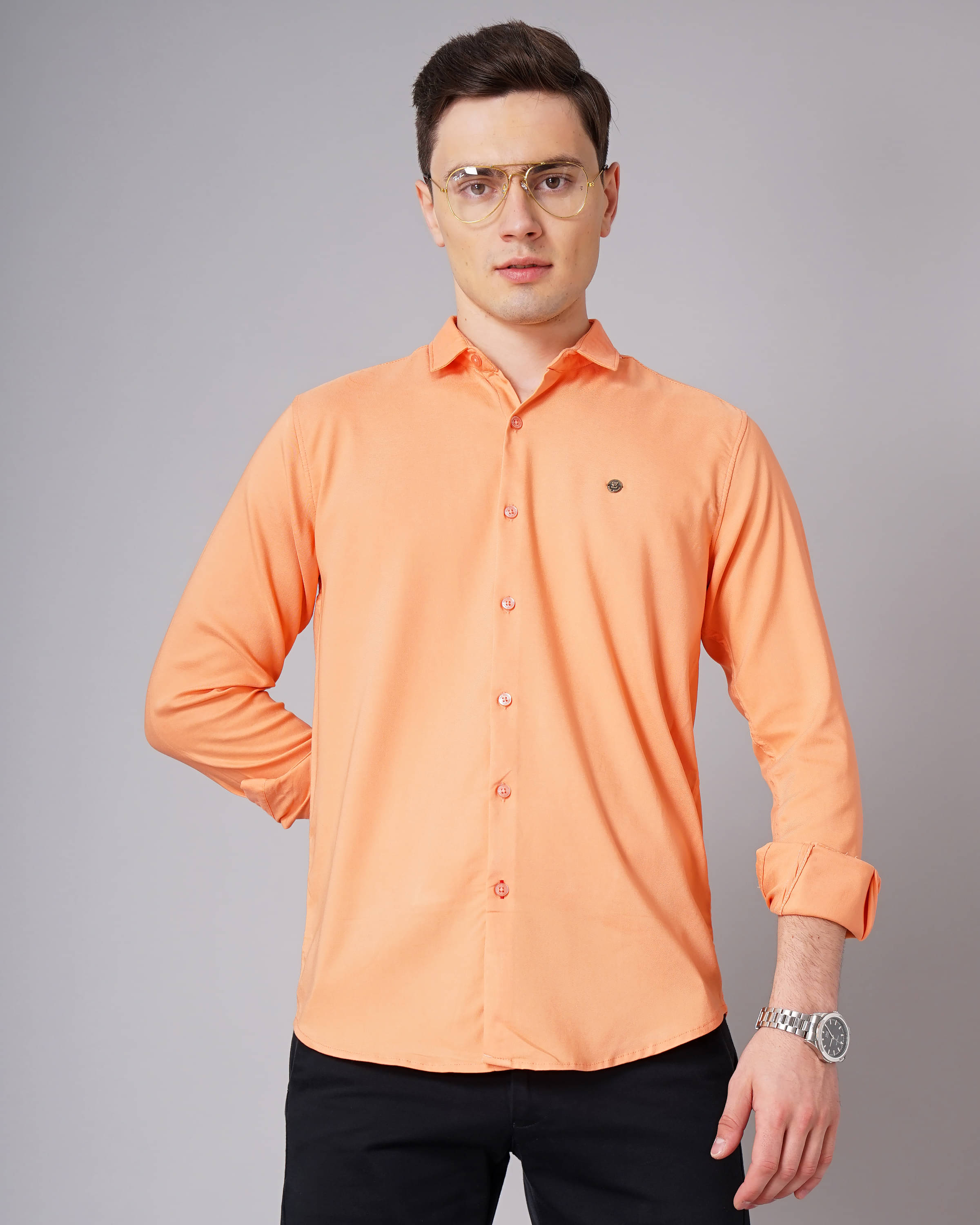 Paul Street - Orange 100% Cotton Slim Fit Men's Casual Shirt ( Pack of 1 ) Paul Street - Orange 100% Cotton Slim Fit Men's Casual Shirt ( Pack of 1 )