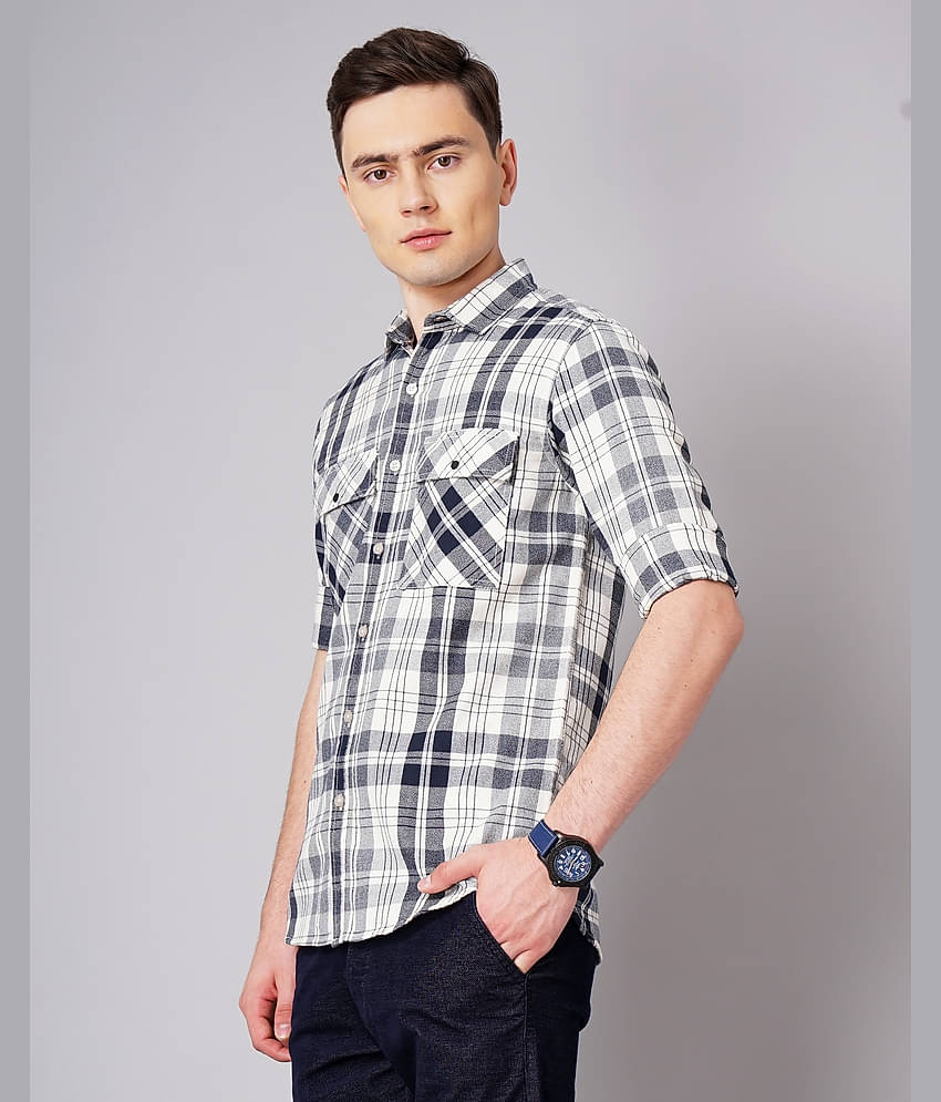 Paul Street - White 100% Cotton Slim Fit Men's Casual Shirt ( Pack of 1 )