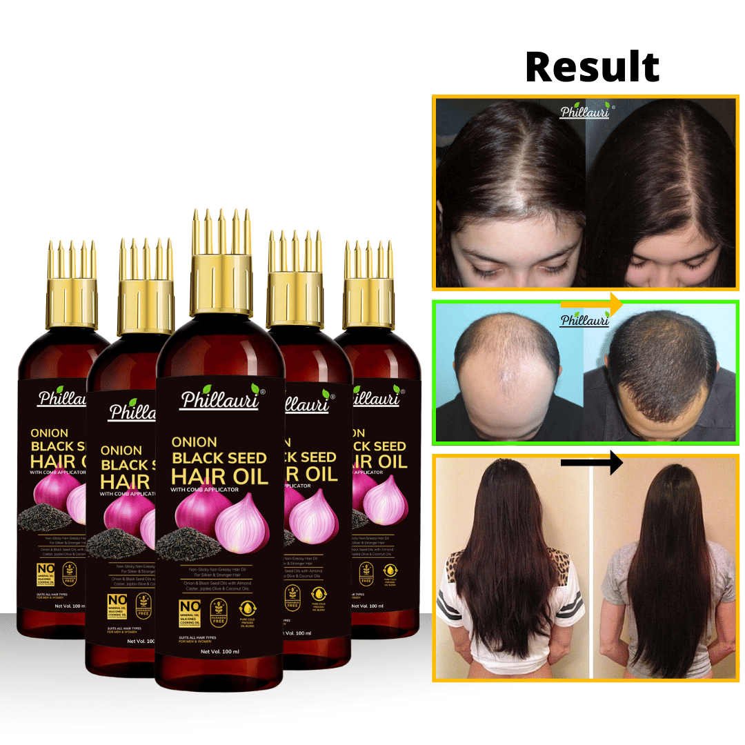 Phillauri Black seed Onion Oil for Hair Regrowth Hair Oil for Men and Women Hair Oil (100 ml) Pack of 2