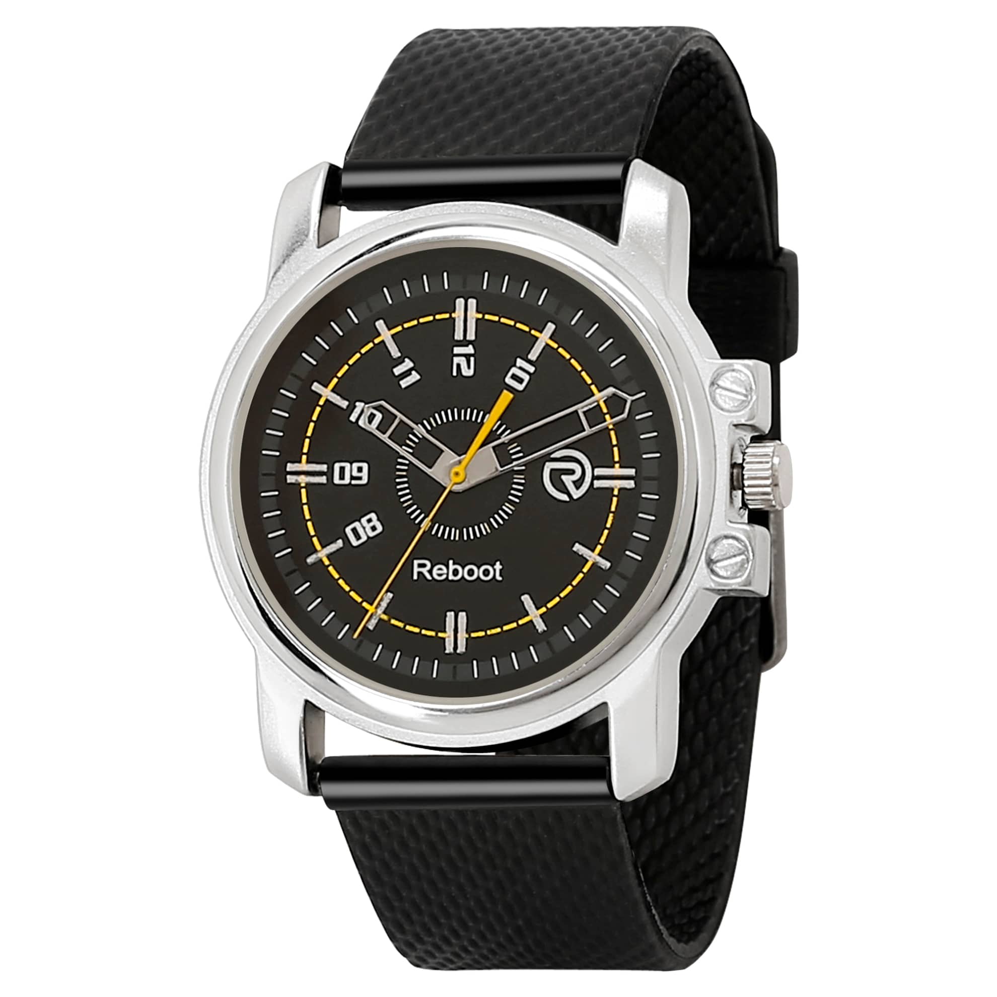Reboot - Black PU Analog Men's Watch