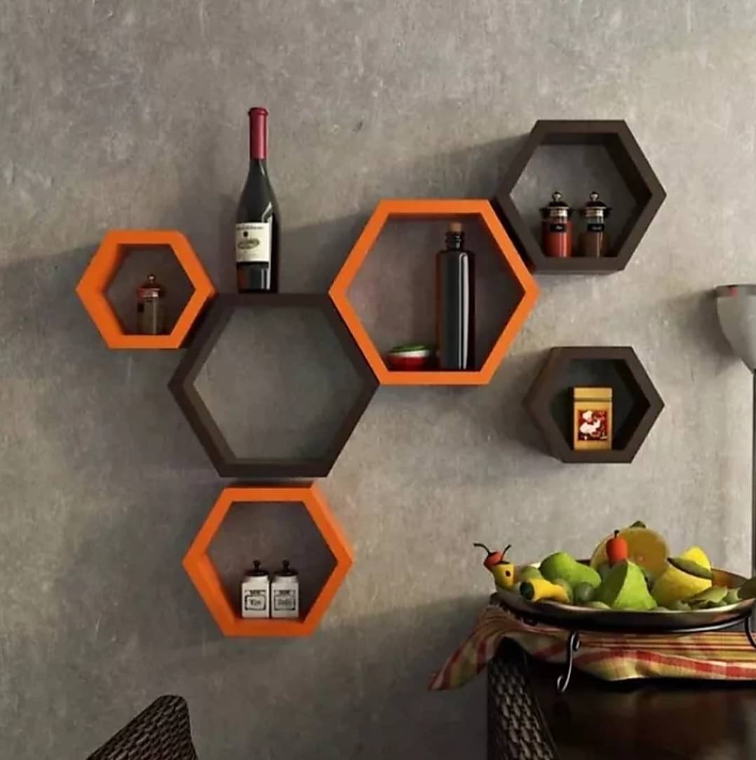     			TFS Floating Shelves Orange MDF - Pack of 6