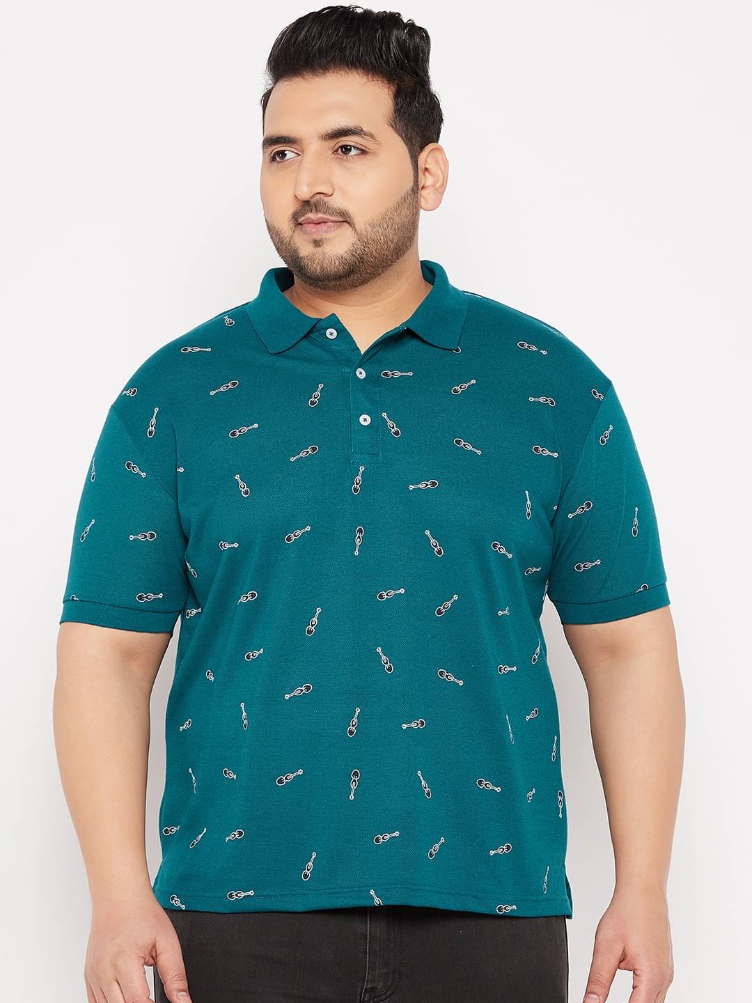 The Million Club Pack of 1 Cotton Blend Regular Fit Printed Half Sleeves Men's Polo T Shirt ( Teal Blue ) The Million Club Pack of 1 Cotton Blend Regular Fit Printed Half Sleeves Men's Polo T Shirt ( Teal Blue )