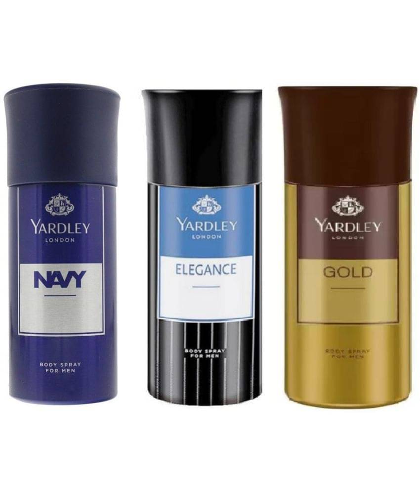     			Yardley - 1Navy,1Elegance &1Gold Deodorant Deodorant Spray for Women,Men 450 ml ( Pack of 3 )