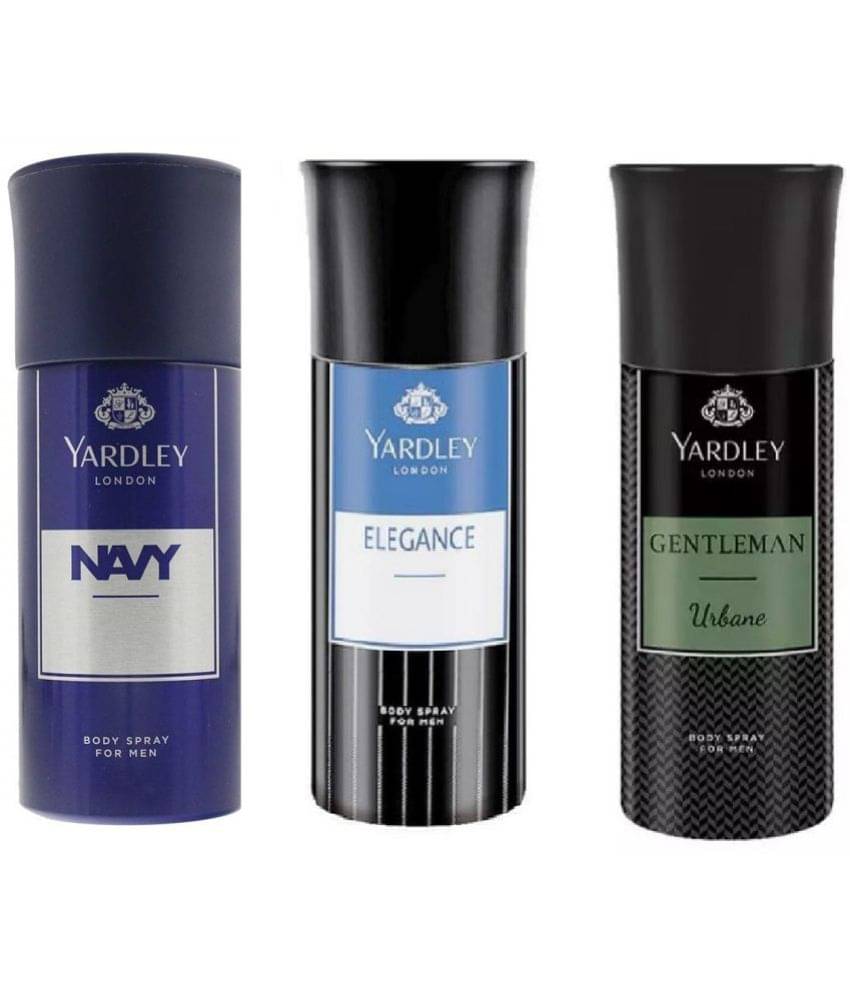     			Yardley - 1Navy,1Elegance ,1Urbane Deodorant Deodorant Spray for Men 450 ml ( Pack of 3 )