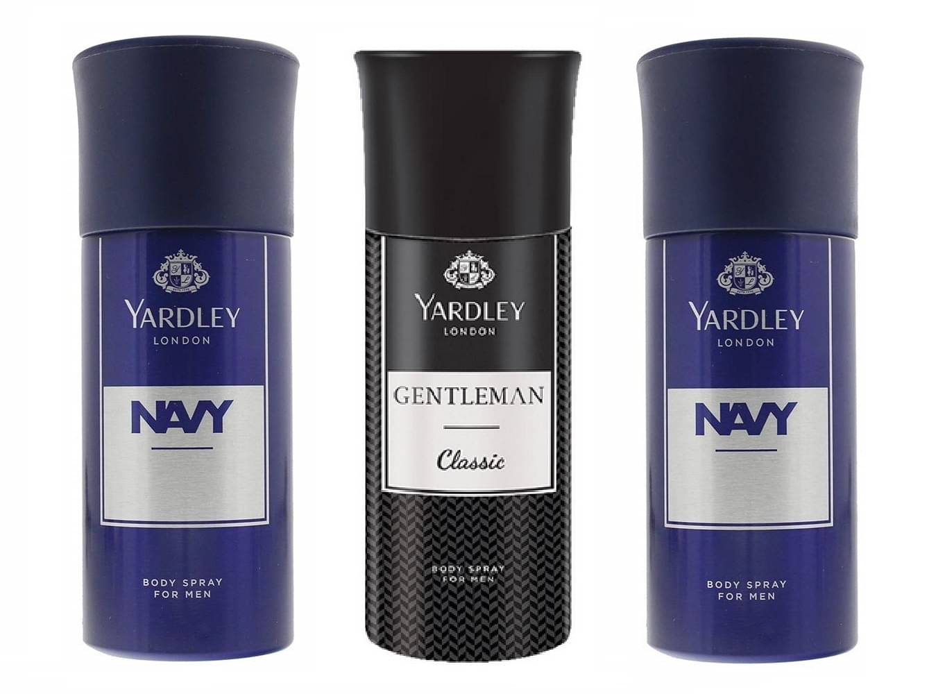     			Yardley - 2 Navy & 1 Classic deodorant Deodorant Spray for Men 450 ml ( Pack of 3 )