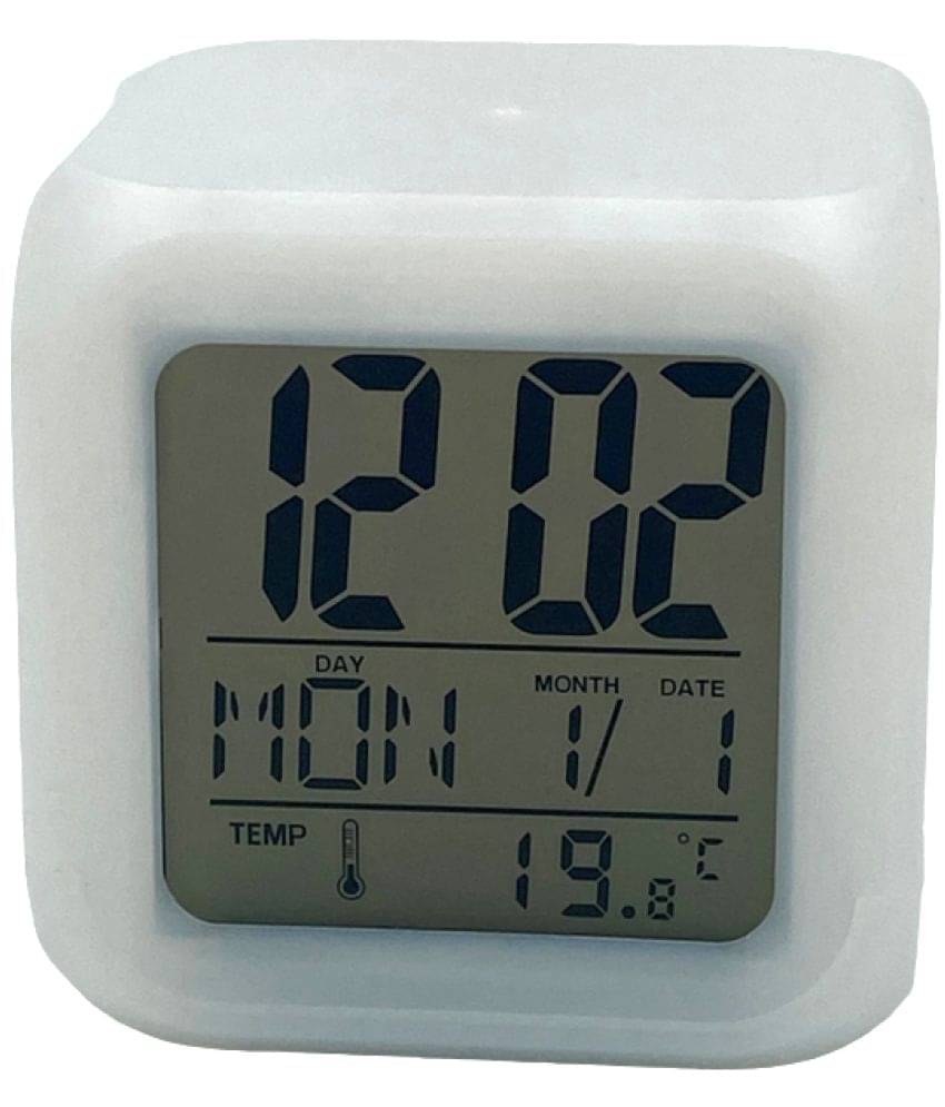     			eBizMour Digital Plastic Square Table Clock - Pack of 1