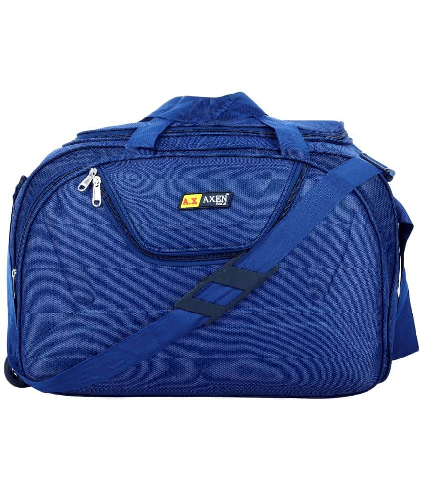 AXEN BAGS - Blue Polyester Duffle Trolley