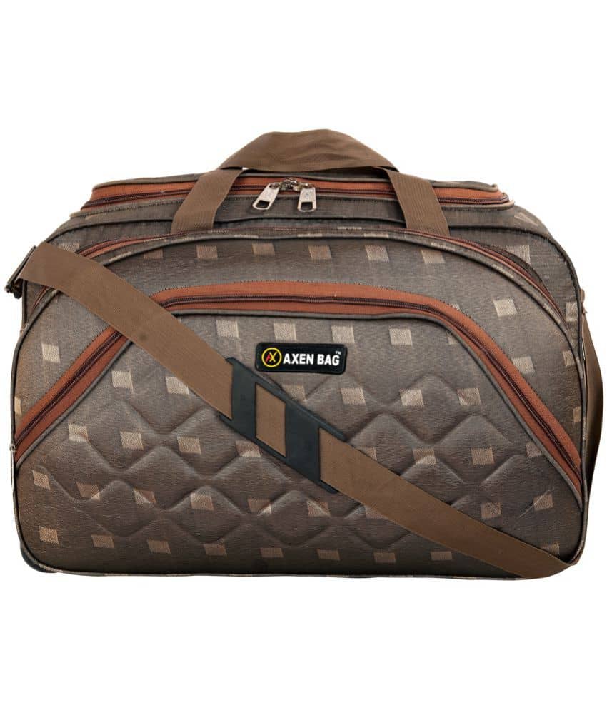AXEN BAGS - Brown Polyester Duffle Trolley