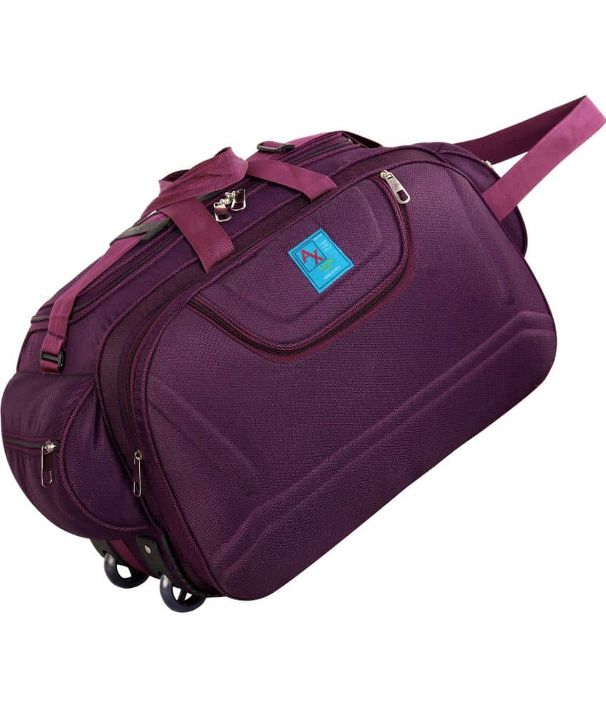 AXEN BAGS - Red Polyester Duffle Trolley