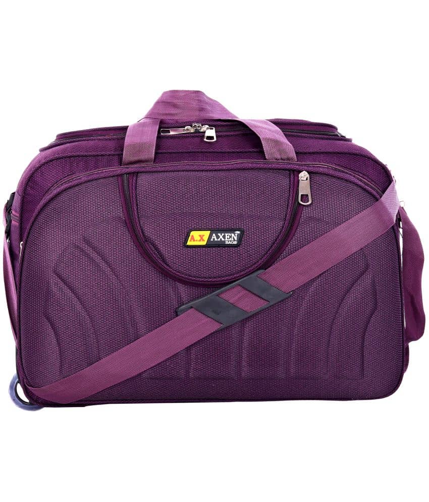 AXEN BAGS - Brown Polyester Duffle Trolley