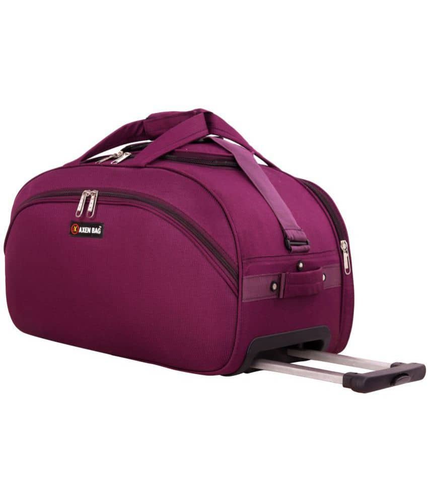 AXEN BAGS - Sky Blue Polyester Duffle Trolley
