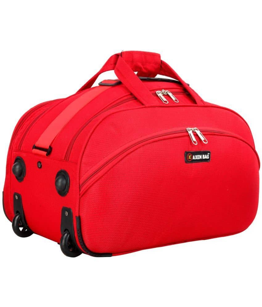 AXEN BAGS - Sky Blue Polyester Duffle Trolley