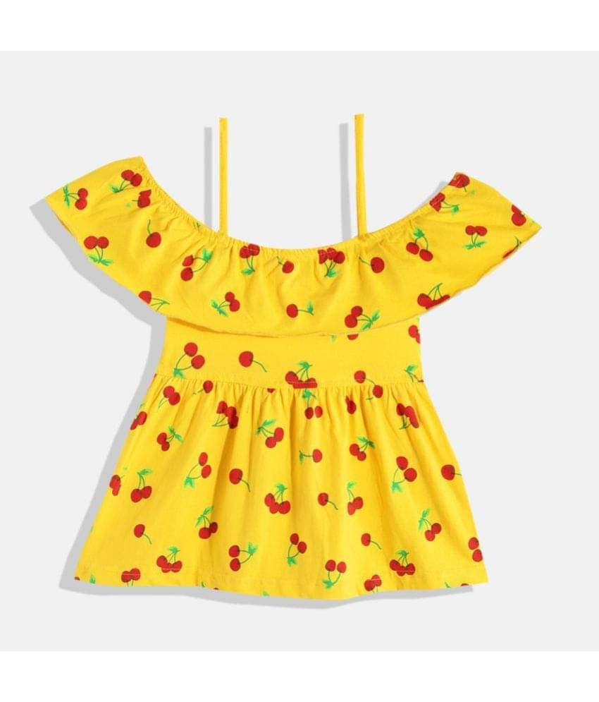     			CATCUB Cotton Frock For Girls ( Pack of 1 , Yellow )