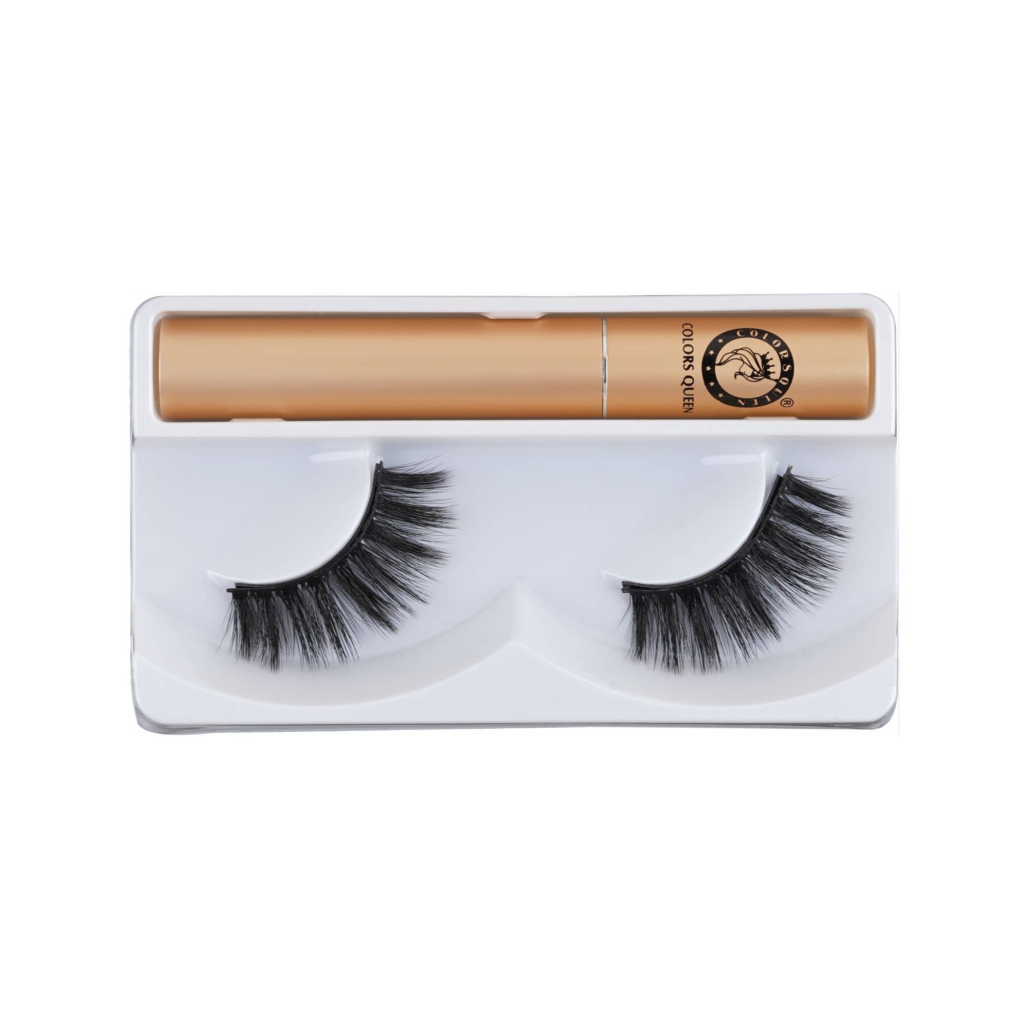 Colors Queen Magnetic Eyelashes, 5D Fake Eyelash Long Natural 1 Pair with 5g Eyelash Glue - Makeup - Eyes | Buy online on ZillyBuy
