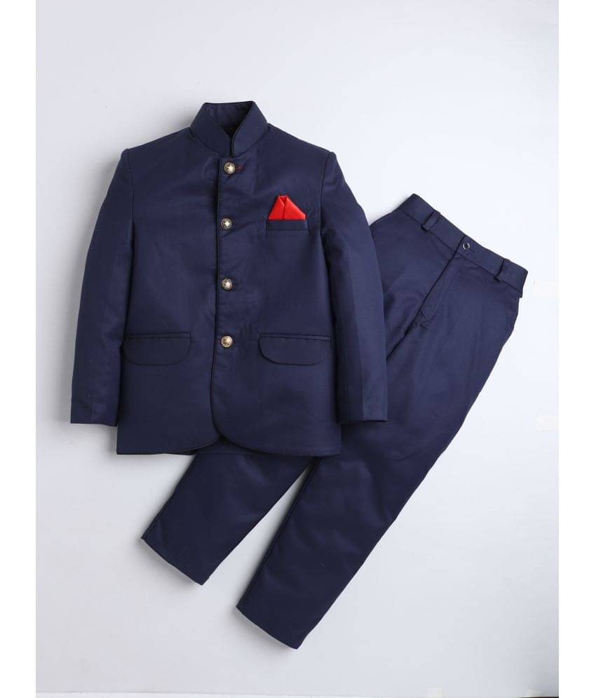     			DKGF Fashion Boys Polyester 2 Piece Suit ( Navy , Pack of 1 )