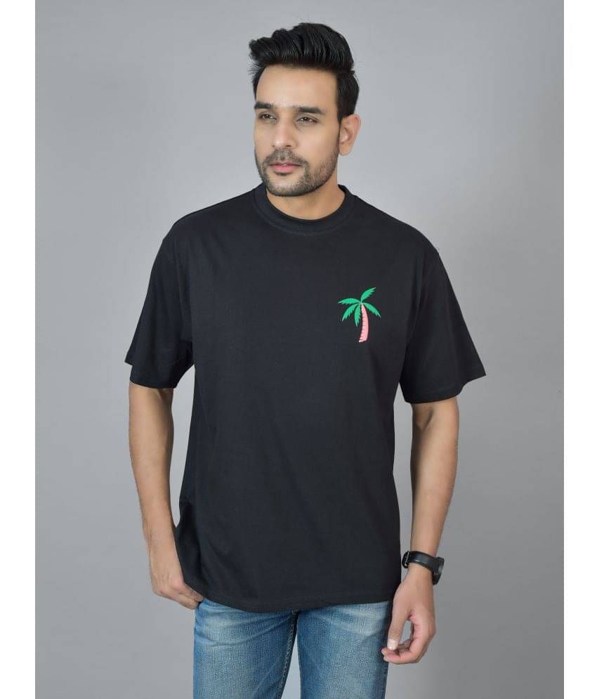     			DRIP STREET Pack of 1 Cotton Oversized Fit Men's T-Shirt ( Black )