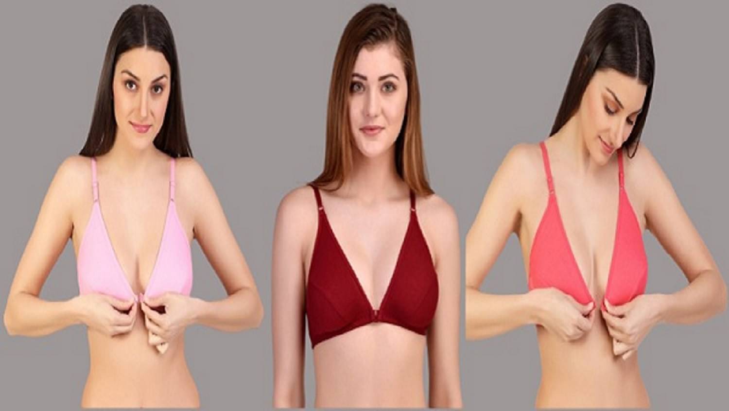 Desiprime Pack of 3 Cotton Non Padded Women's Everyday Bra ( Multicolor ) Desiprime Pack of 3 Cotton Non Padded Women's Everyday Bra ( Multicolor )