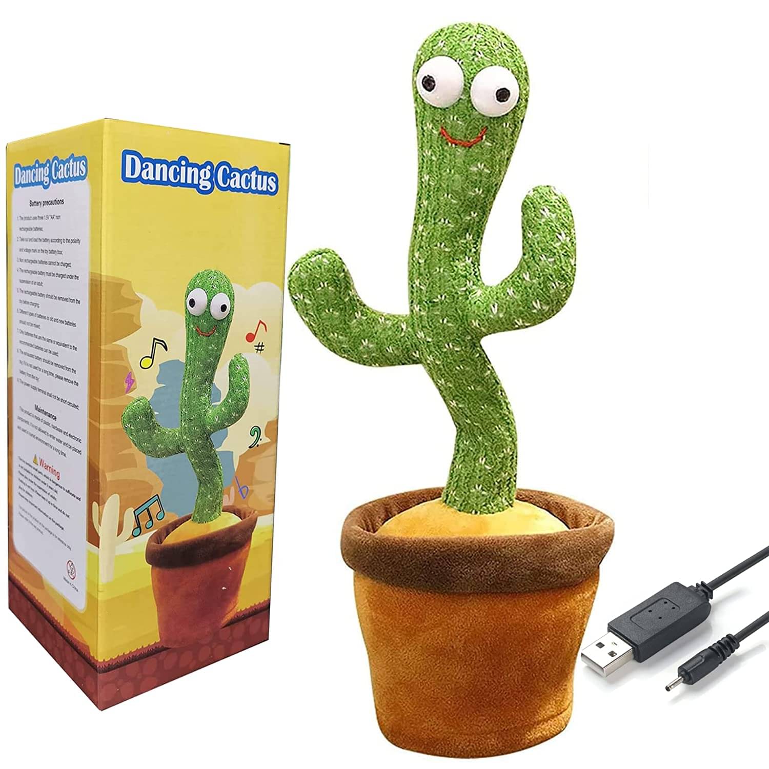 Fratelli Dancing Cactus Talking Toy,USB Charging Cactus Plush Toy,Dance & Singing (50+Songs) Made In INDIA Fratelli Dancing Cactus Talking Toy,USB Charging Cactus Plush Toy,Dance & Singing (50+Songs) Made In INDIA