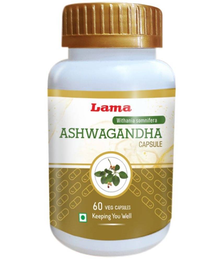     			Lama Ashwagandha Veg Capsules (Pack of 1) - Nourishes and strengthens the nervous system