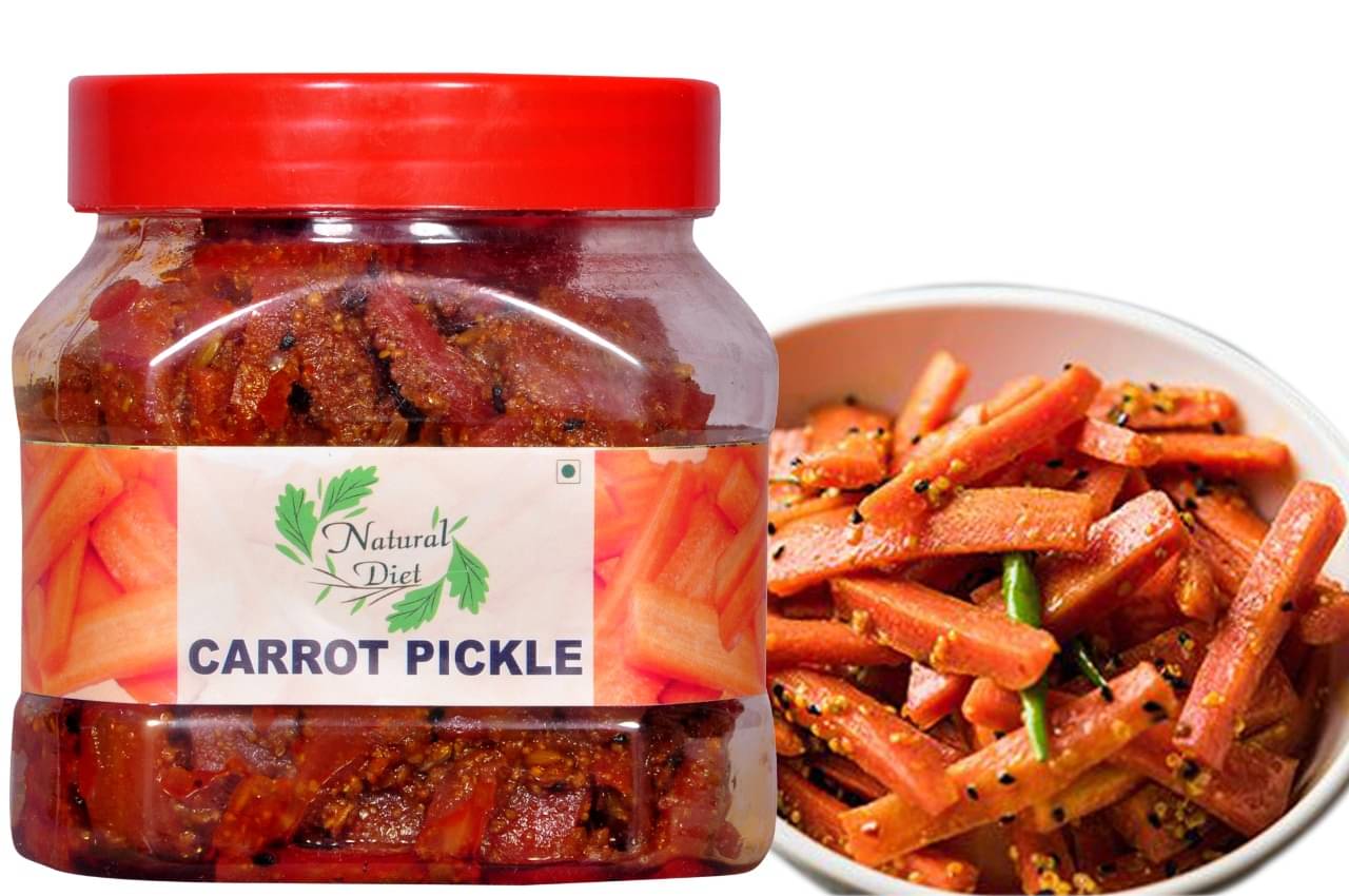 Natural Diet Carrot Pickle Gajjar ka Achar Premium Pickle Jar ||Ghar Ka Achar ||Mouth-Watering Mother Made Pickle 500 g     			Natural Diet Carrot Pickle Gajjar ka Achar Premium Pickle Jar ||Ghar Ka Achar ||Mouth-Watering Mother Made Pickle 500 g
