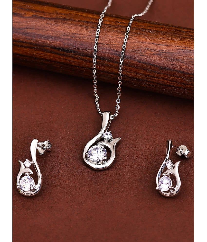Pissara by Sukkhi 925 Sterling Silver Sterling Silver Pendant & Sets - Jewellery Sets | Buy online on ZillyBuy