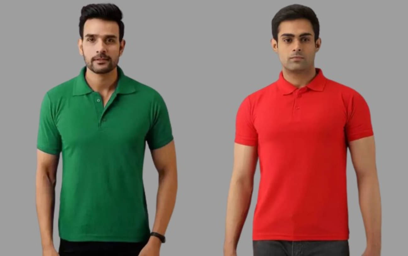     			SKYRISE Pack of 2 Cotton Blend Slim Fit Solid Half Sleeves Men's Polo T Shirt ( Multicolor )