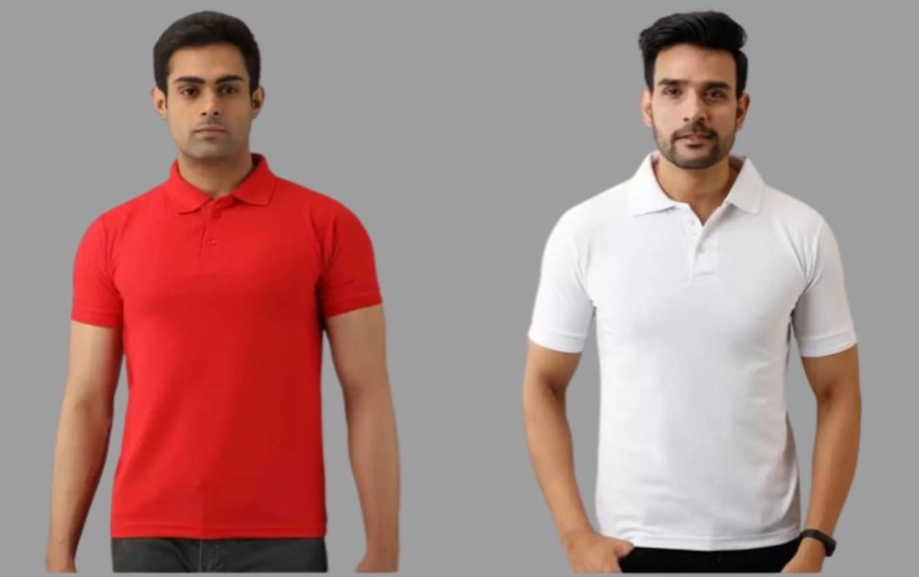 SKYRISE Pack of 2 Cotton Blend Slim Fit Solid Half Sleeves Men's Polo T Shirt ( Multicolor )     			SKYRISE Pack of 2 Cotton Blend Slim Fit Solid Half Sleeves Men's Polo T Shirt ( Multicolor )