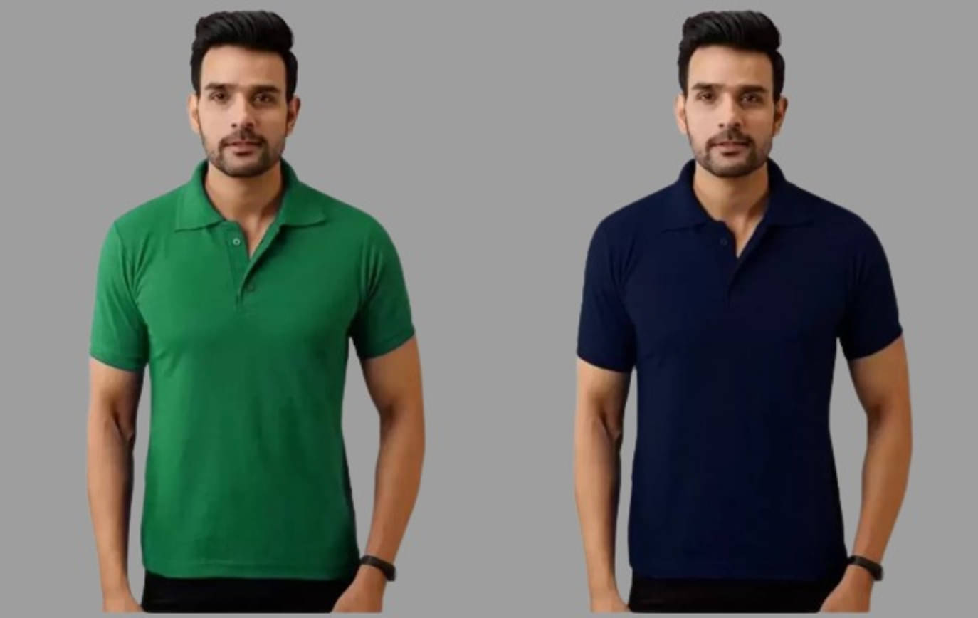     			SKYRISE Pack of 2 Cotton Blend Slim Fit Solid Half Sleeves Men's Polo T Shirt ( Multicolor )