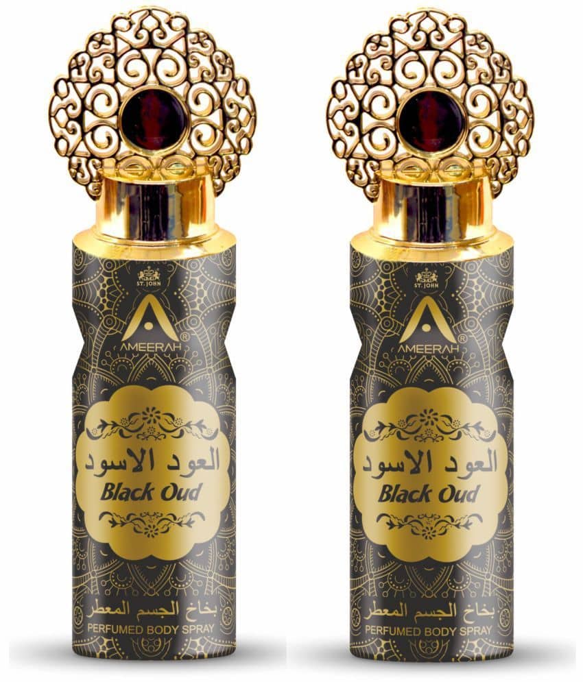 ST.JOHN Ameerah Black Oud Long Lasting Deodorant Spray for Men 200ml Each (400ml) - Pack of 2