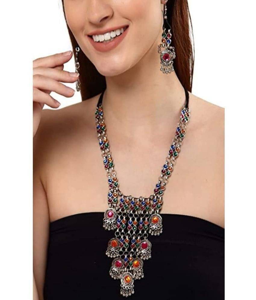     			Sunhari Jewels Multi Color Alloy Necklace Set ( Pack of 1 )