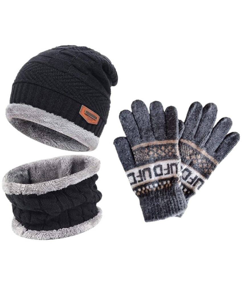     			THRIFTKART - Multi Woollen Men's Cap ( Pack of 3 )