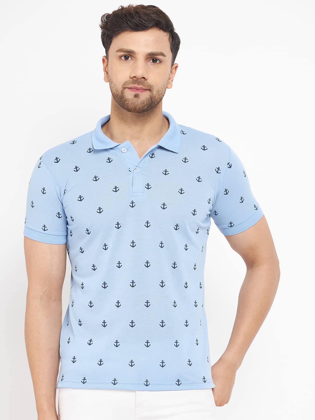 The Million Club Pack of 1 Cotton Regular Fit Printed Half Sleeves Men's Polo T Shirt ( Green )