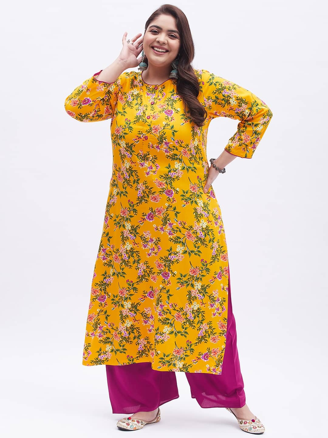 Tissu - Yellow Straight Rayon Women's Stitched Salwar Suit ( Pack of 1 )