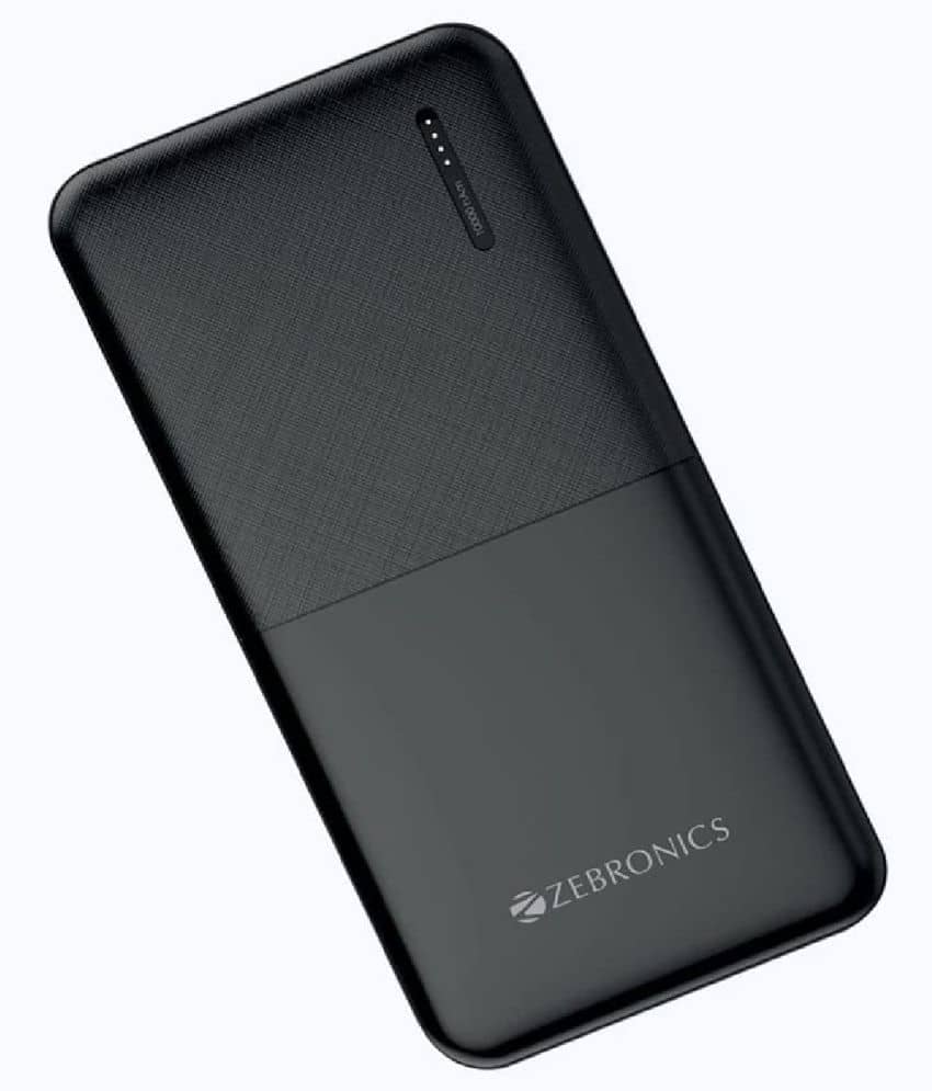 ZEBRONICS ZEB-MB10000S3 10000mAh (11W)Fast Charging Lithium Ion Power Bank with Type C, Micro USB Input, LED Indicator,Compatible with Mobile/Tablets  (Black)