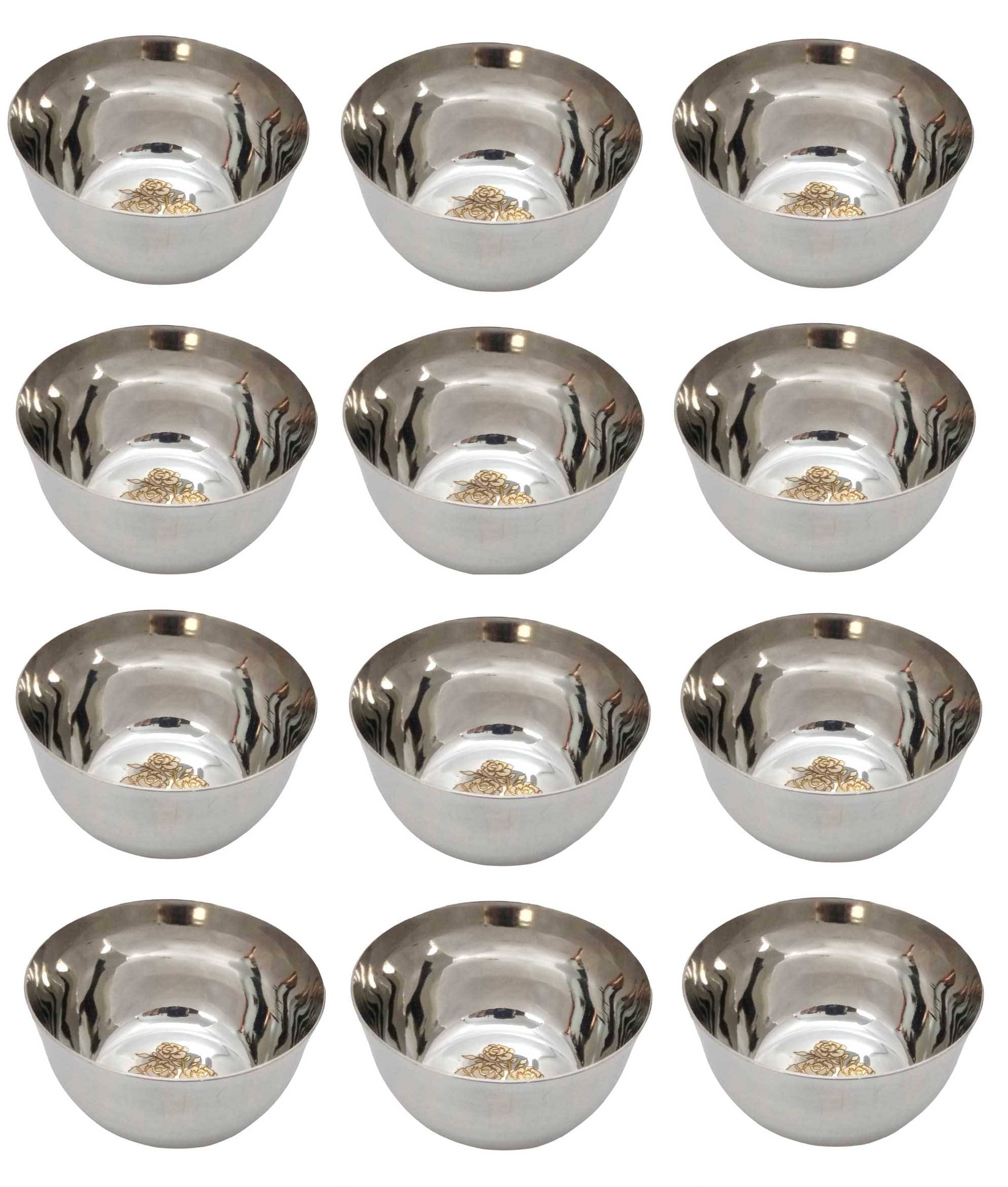 A & H ENTERPRISES - Heavy Sabzi Bowl /Katori LASER Stainless Steel Cereal Bowl 200 mL ( Set of 12 ) A & H ENTERPRISES - Heavy Sabzi Bowl /Katori LASER Stainless Steel Cereal Bowl 200 mL ( Set of 12 )