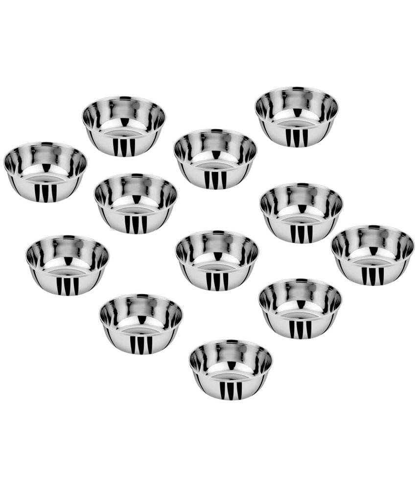 A & H ENTERPRISES - Sabzi Bowl /Katori Heavy Guage Stainless Steel Cereal Bowl 200 mL ( Set of 12 ) A & H ENTERPRISES - Sabzi Bowl /Katori Heavy Guage Stainless Steel Cereal Bowl 200 mL ( Set of 12 )