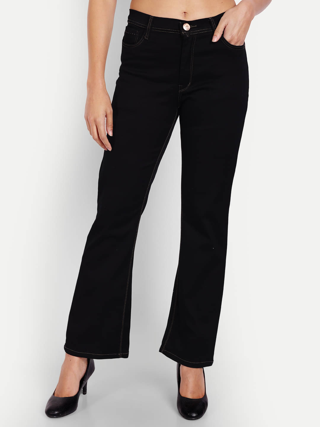     			AngelFab - Black Denim Bootcut Women's Jeans ( Pack of 1 )