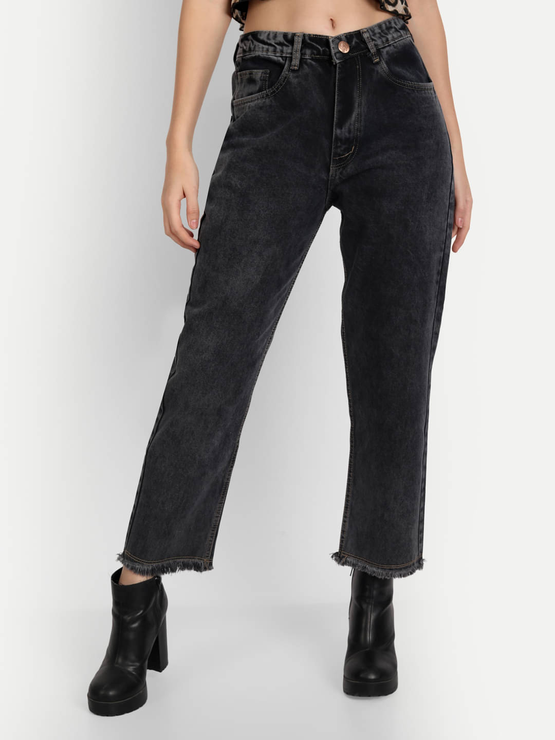     			AngelFab - Black Denim Straight Fit Women's Jeans ( Pack of 1 )