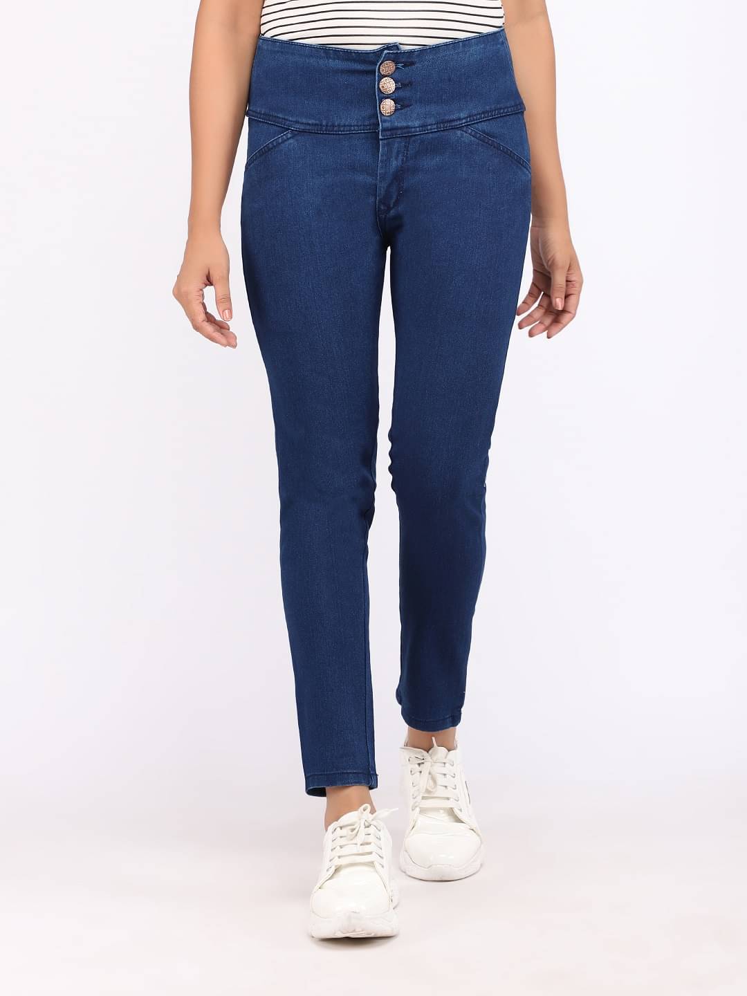     			AngelFab - Blue Denim Skinny Fit Women's Jeans ( Pack of 1 )