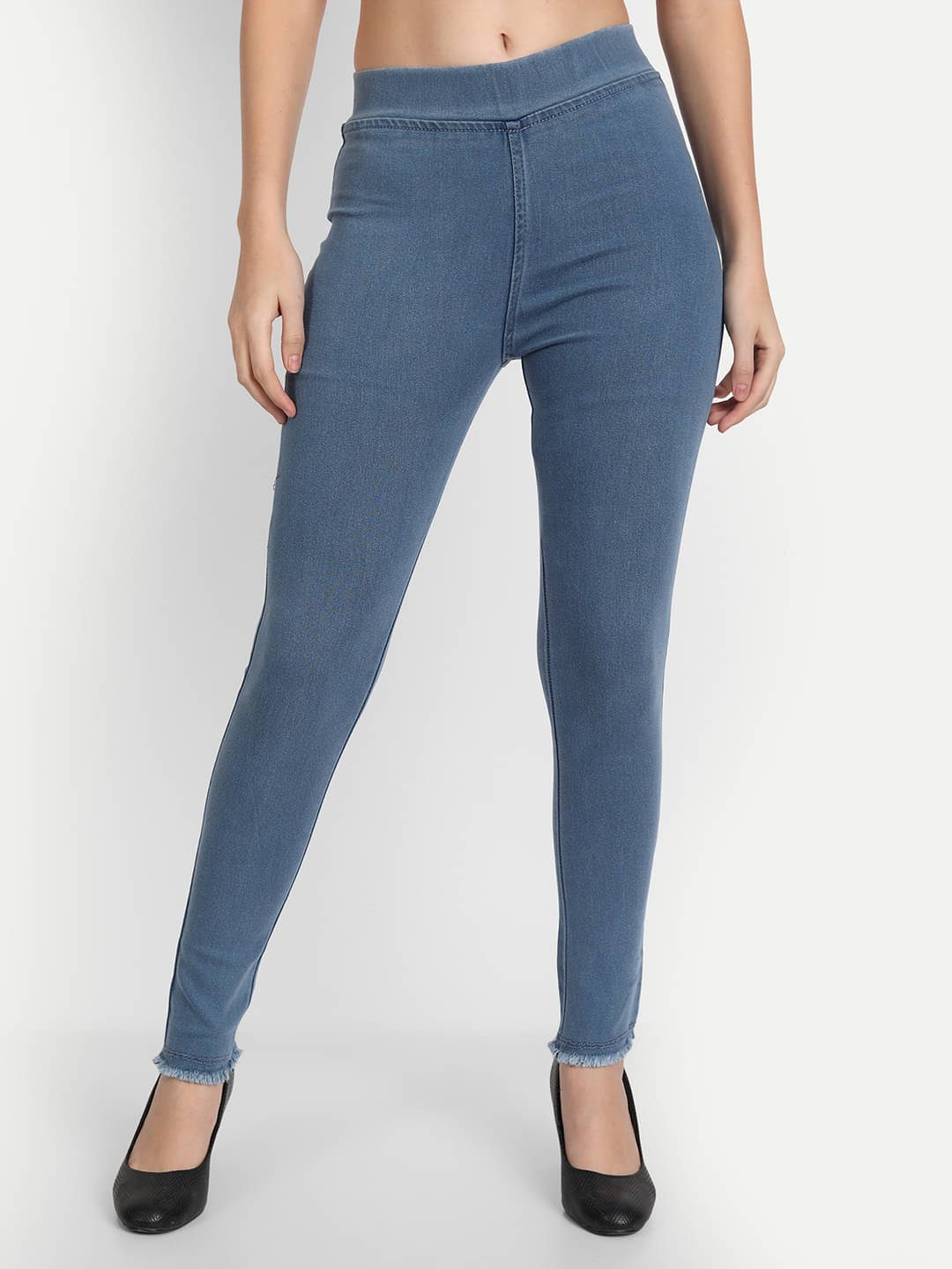     			AngelFab - Denim Regular Fit Blue Women's Jeggings ( Pack of 1 )