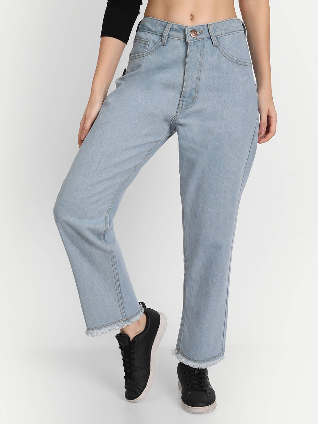     			AngelFab - Light Blue Denim Straight Fit Women's Jeans ( Pack of 1 )