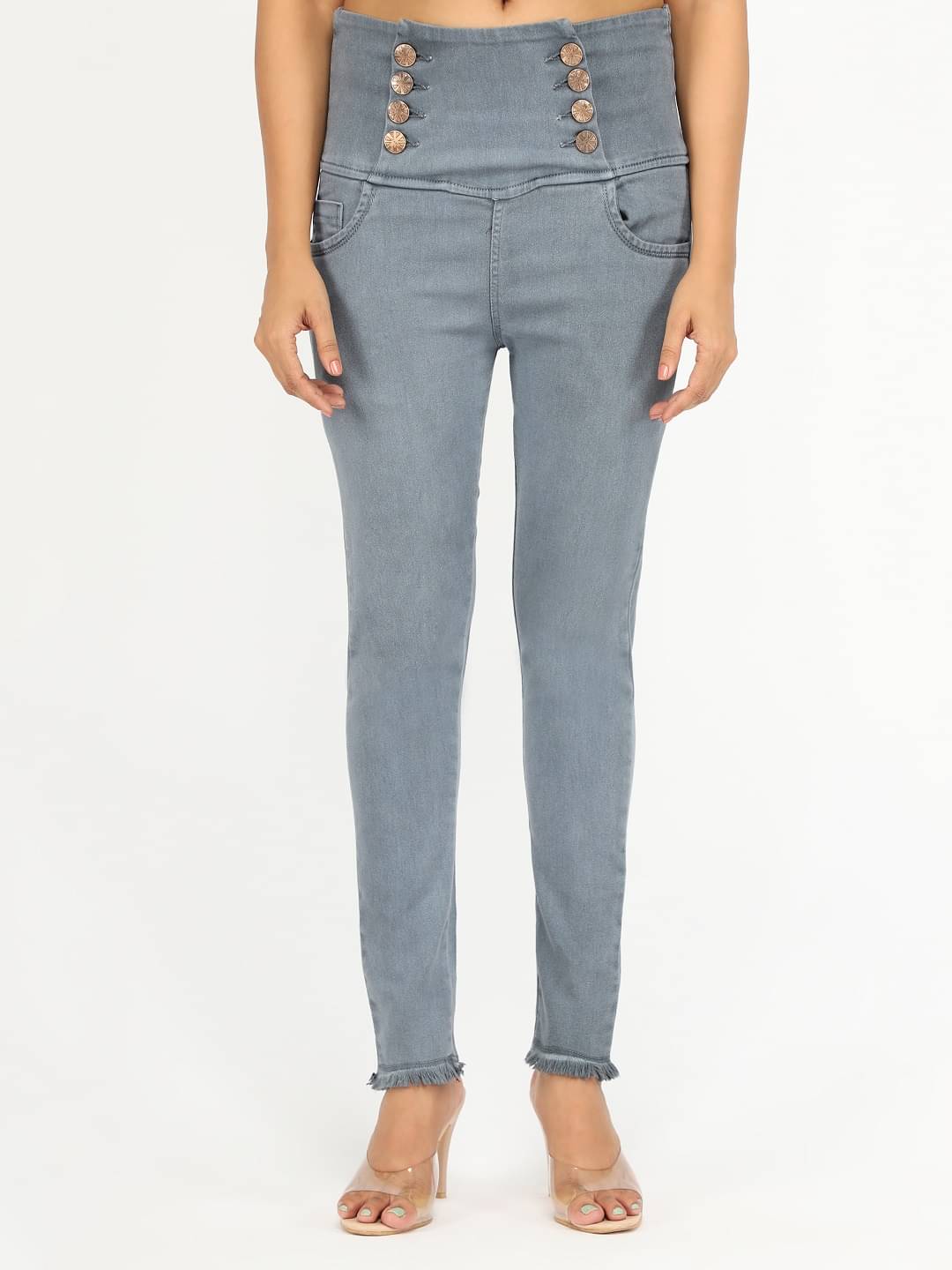     			AngelFab - Light Grey Denim Skinny Fit Women's Jeans ( Pack of 1 )